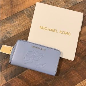Michael Kors light blue wallet/wristlet NWT